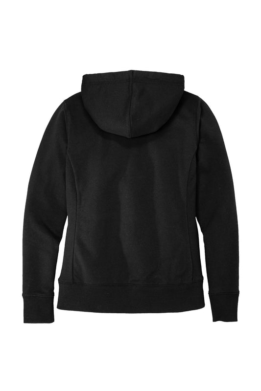 Rear View of Black District Women's Re-Fleece Full-Zip Hoodie DT8103