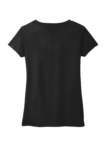 Rear View of Black District Women's Re-Tee V-Neck DT8001