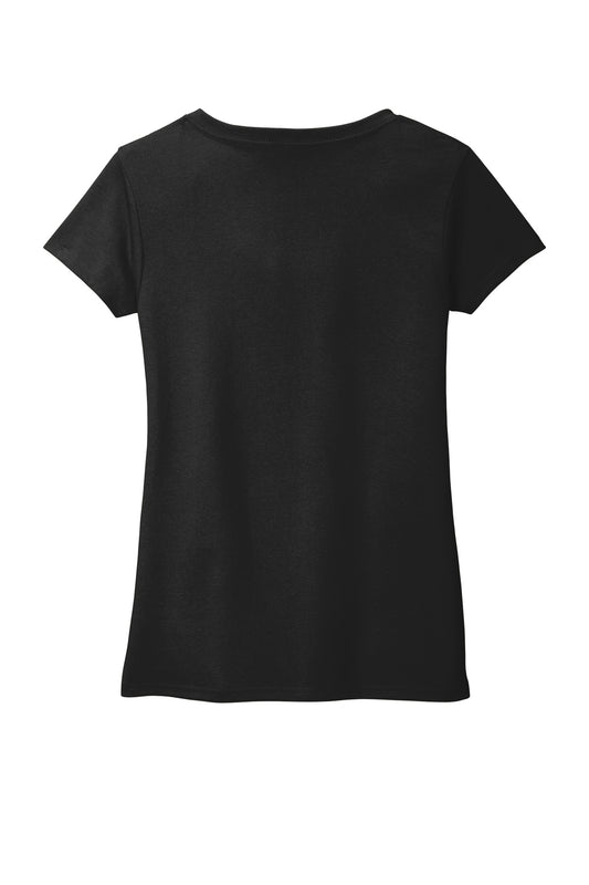 Rear View of Black District Women's Re-Tee V-Neck DT8001