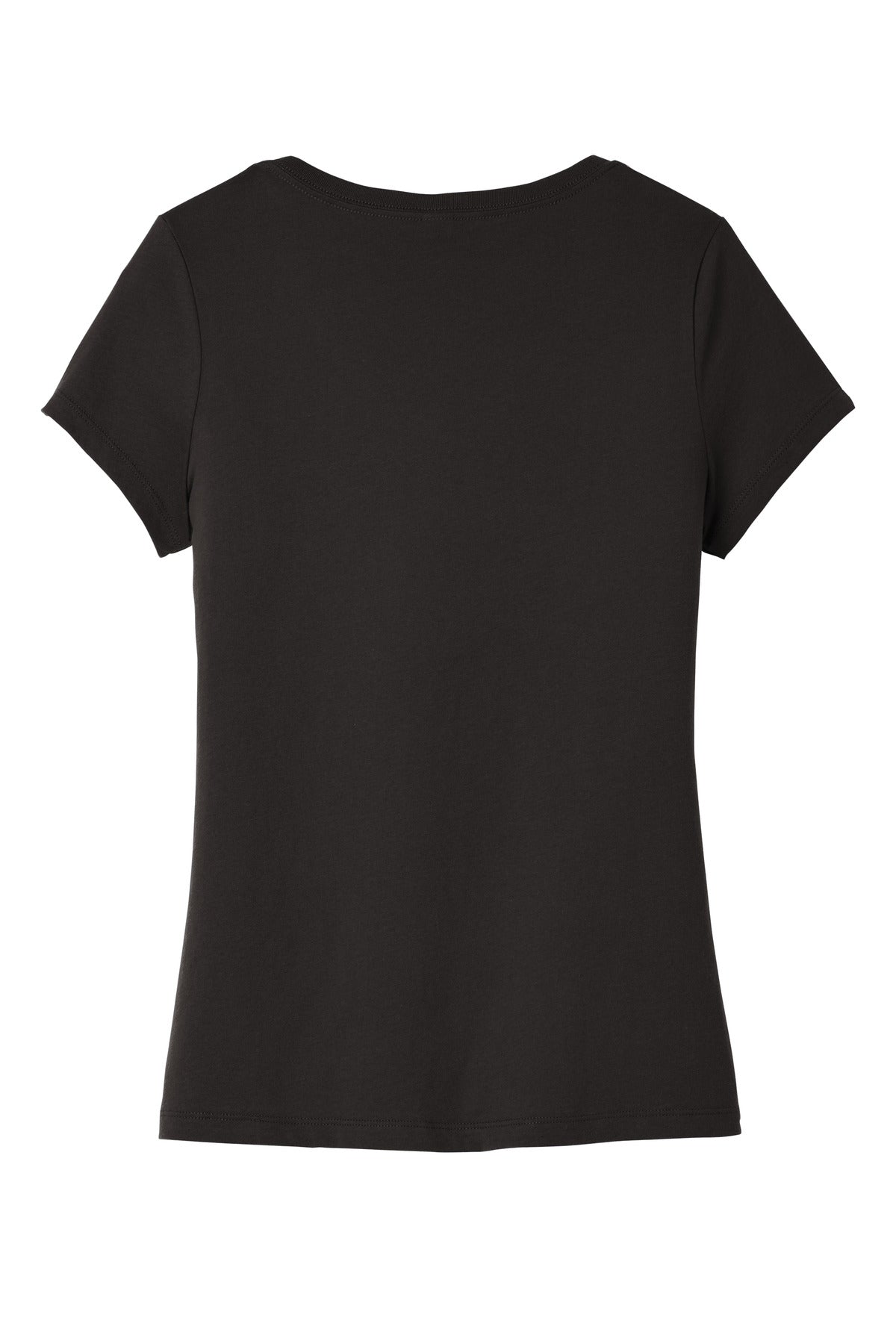 Rear View of Black District Women's Very Important Tee V-Neck. DT6503