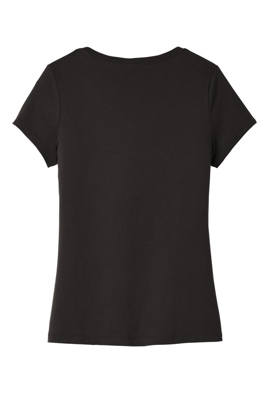 Rear View of Black District Women's Very Important Tee V-Neck. DT6503