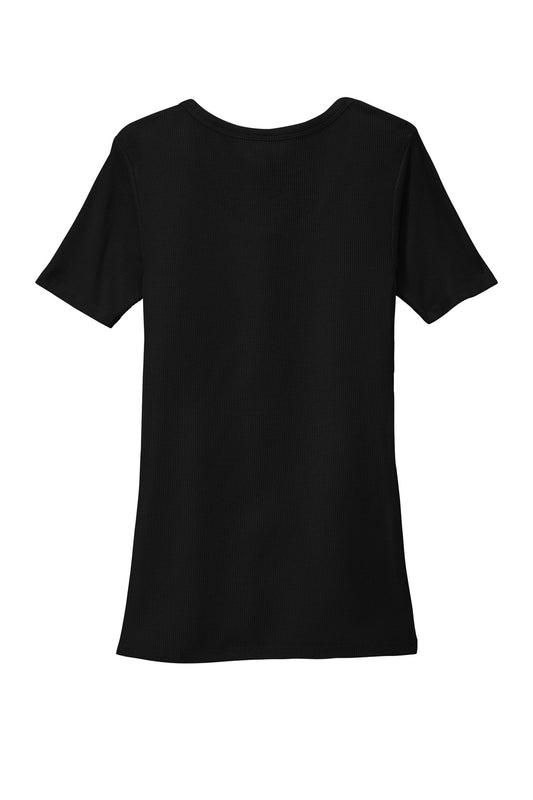 Rear View of Black District Women's V.I.T. Rib Scoop Neck Tee DT6020