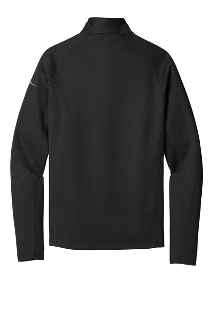 Rear View of Black Eddie Bauer 1/2-Zip Performance Fleece. EB234