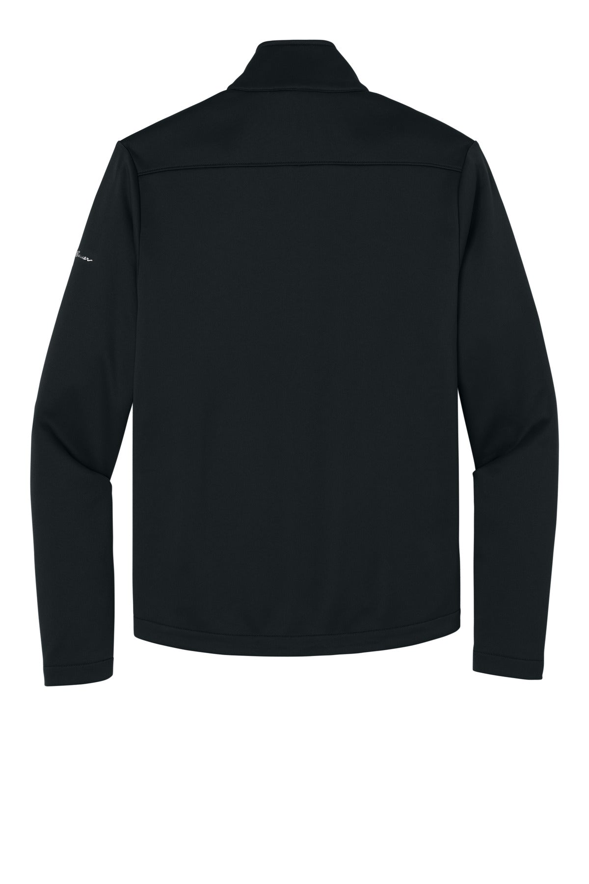 Rear View of Black Eddie Bauer Smooth Mid Layer Fleece 1/2-Zip EB2360