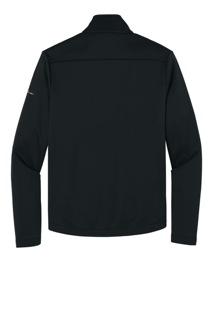 Rear View of Black Eddie Bauer Smooth Mid Layer Fleece 1/2-Zip EB2360