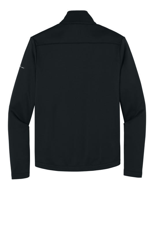 Rear View of Black Eddie Bauer Smooth Mid Layer Fleece 1/2-Zip EB2360