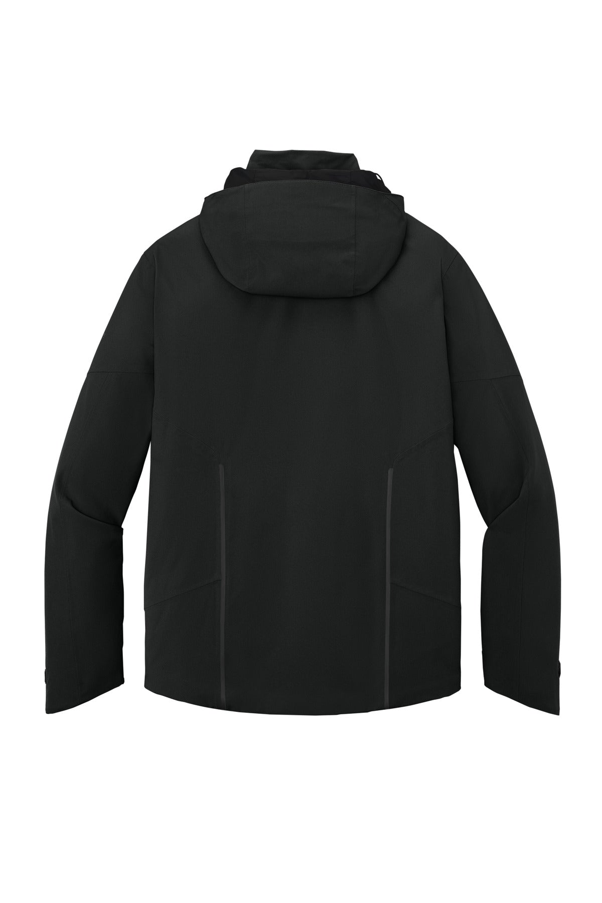 Rear View of Black Eddie Bauer WeatherEdge Plus Insulated Jacket. EB554