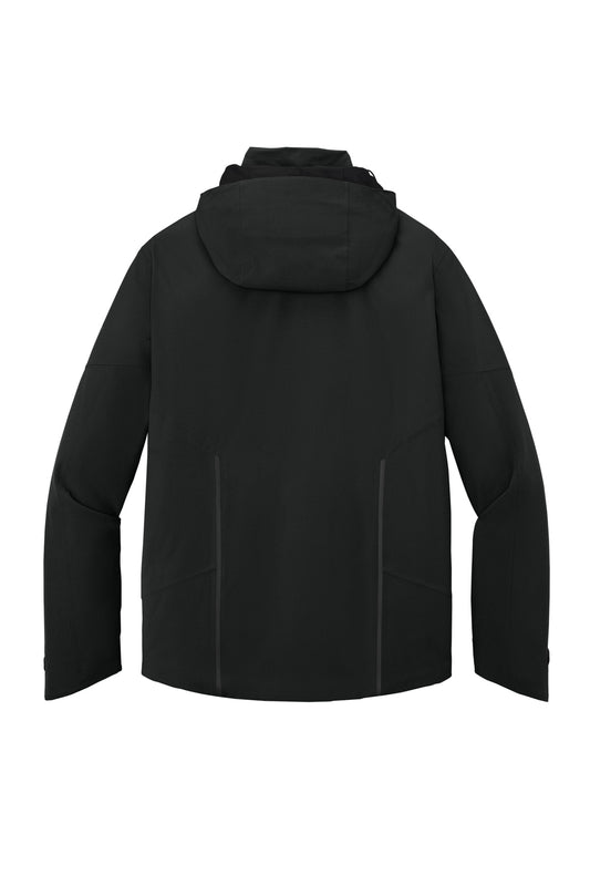 Rear View of Black Eddie Bauer WeatherEdge Plus Insulated Jacket. EB554