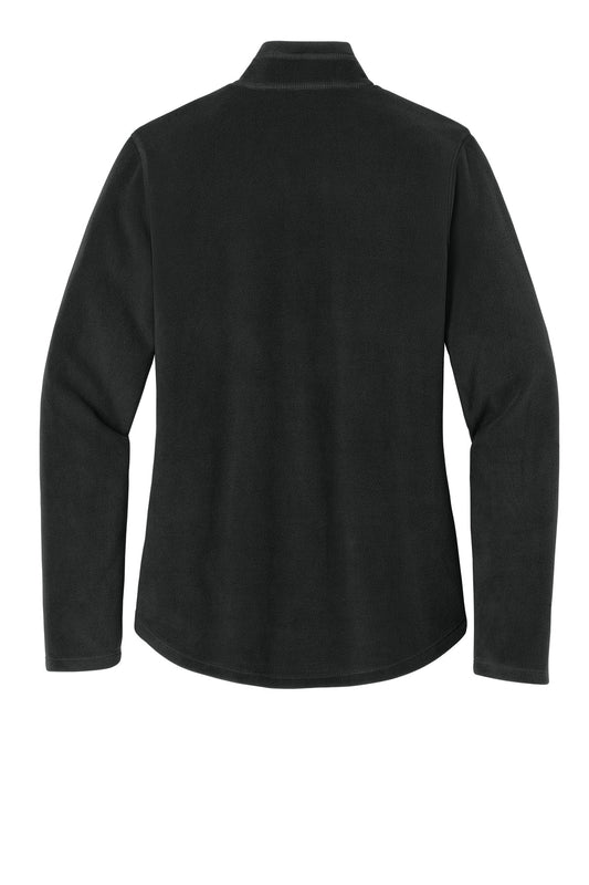 Rear View of Black Eddie Bauer Women's 1/2-Zip Microfleece Jacket EB227