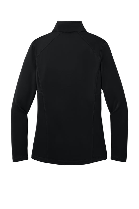 Rear View of Black Eddie Bauer Women's Highpoint Fleece Jacket. EB241