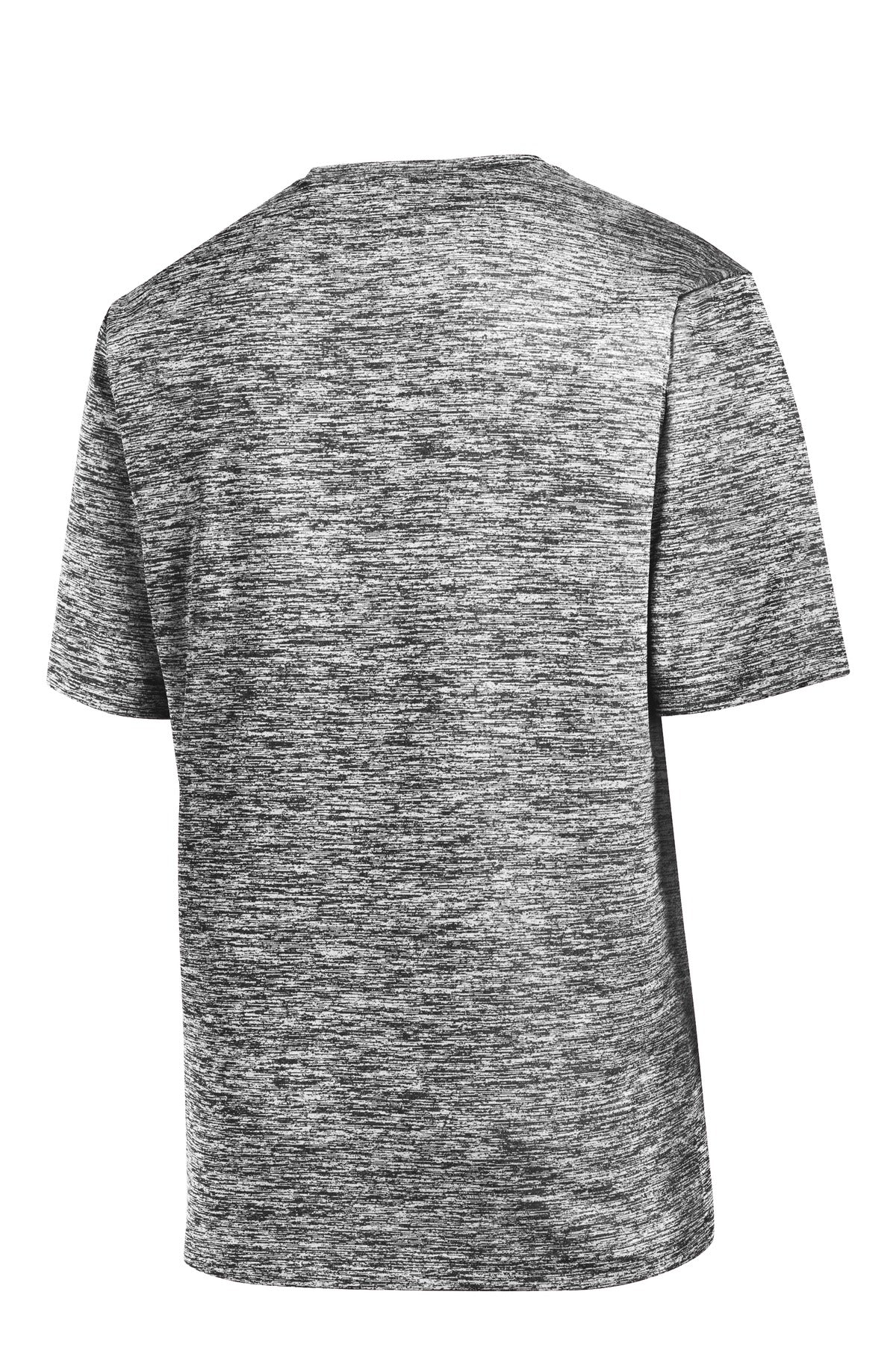 Rear View of Black Electric Sport-Tek Youth PosiCharge Electric Heather Tee. YST390