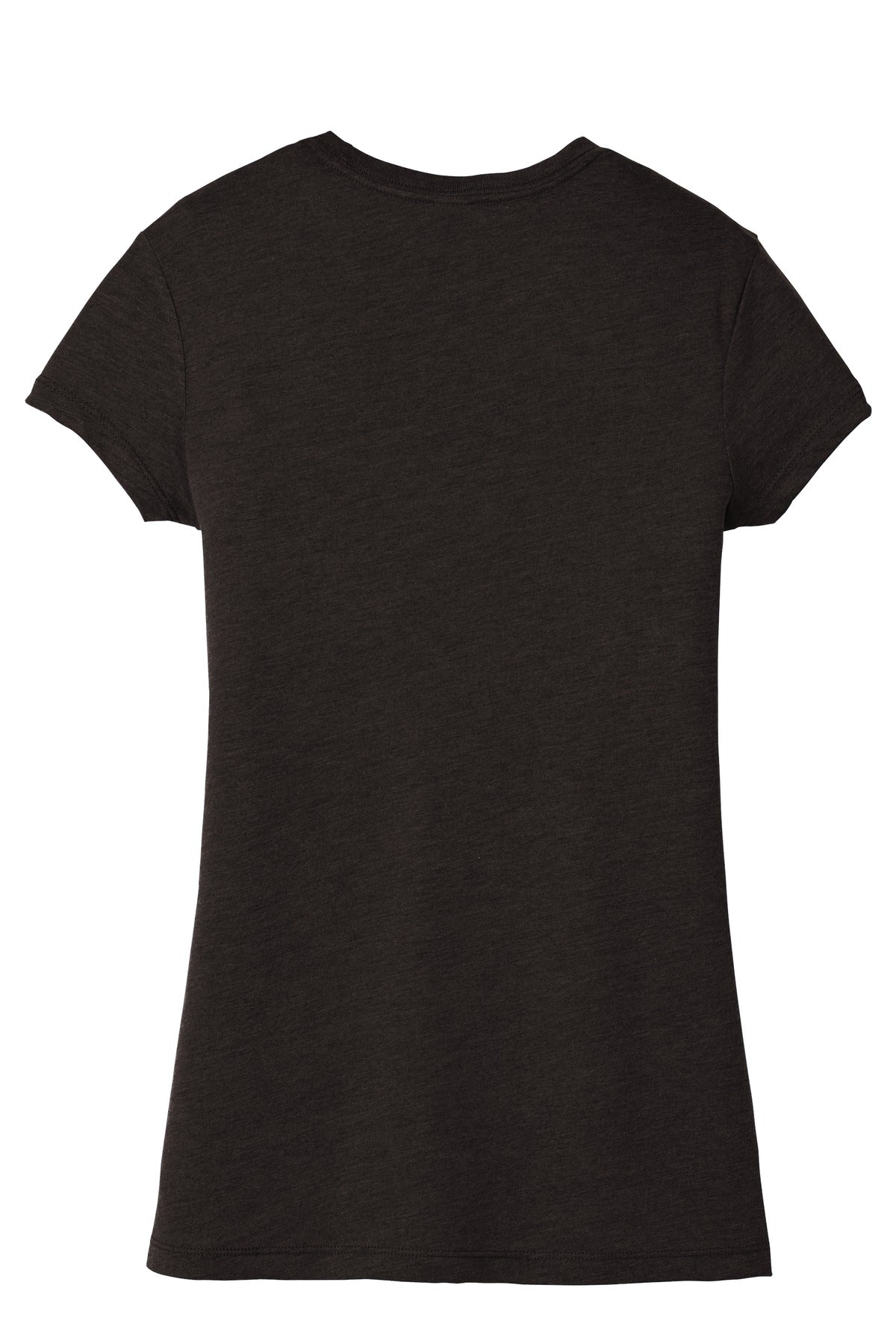 Rear View of Black Frost District Women's Fitted Perfect Tri Tee. DT155