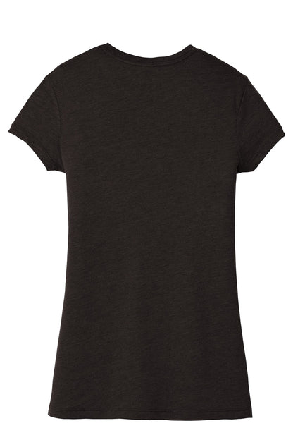 Rear View of Black Frost District Women's Fitted Perfect Tri Tee. DT155