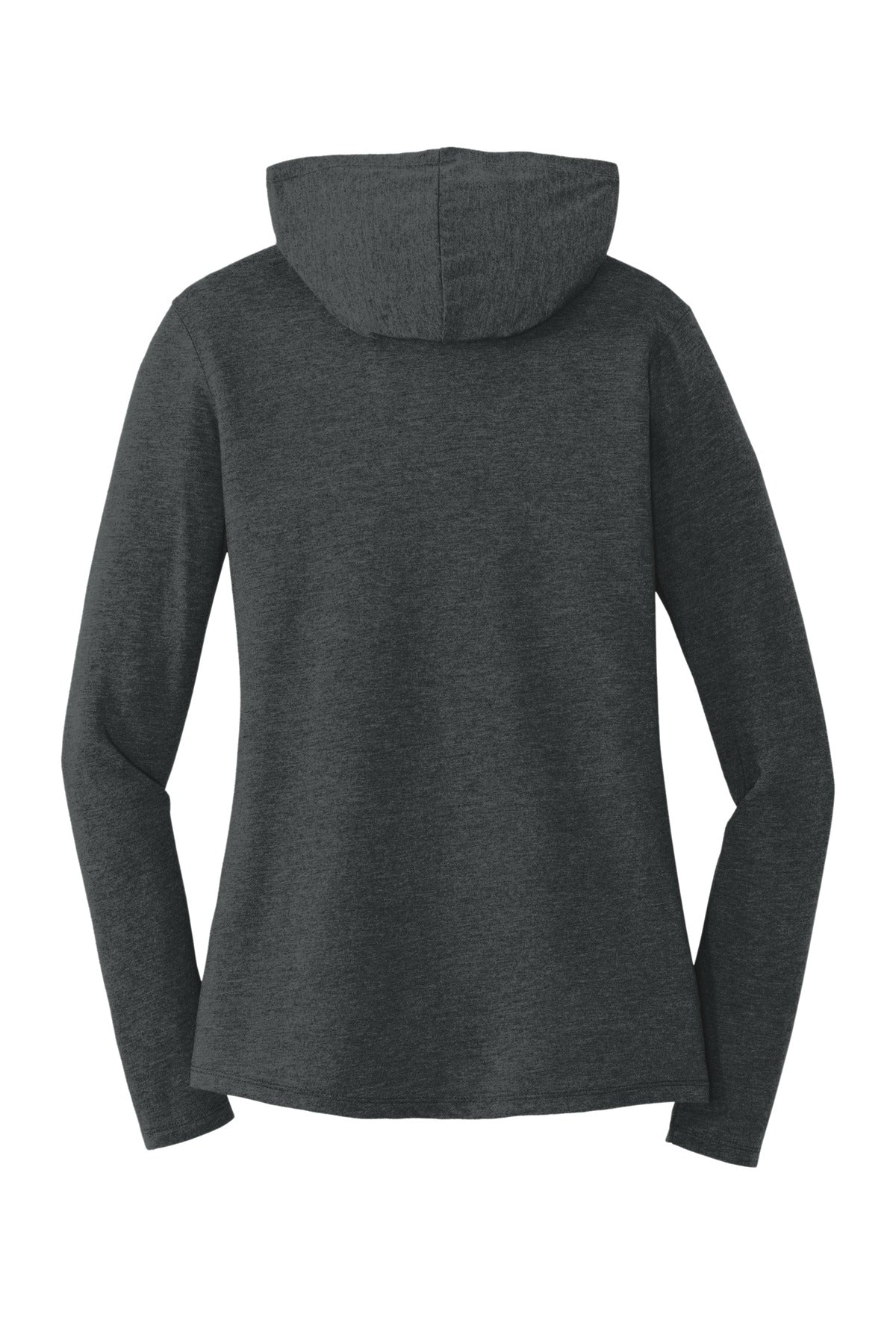 Rear View of Black Frost District Women's Perfect Tri Long Sleeve Hoodie. DM139L
