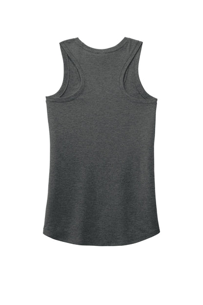 Rear View of Black Frost District Women's Perfect Tri Racerback Tank. DM138L