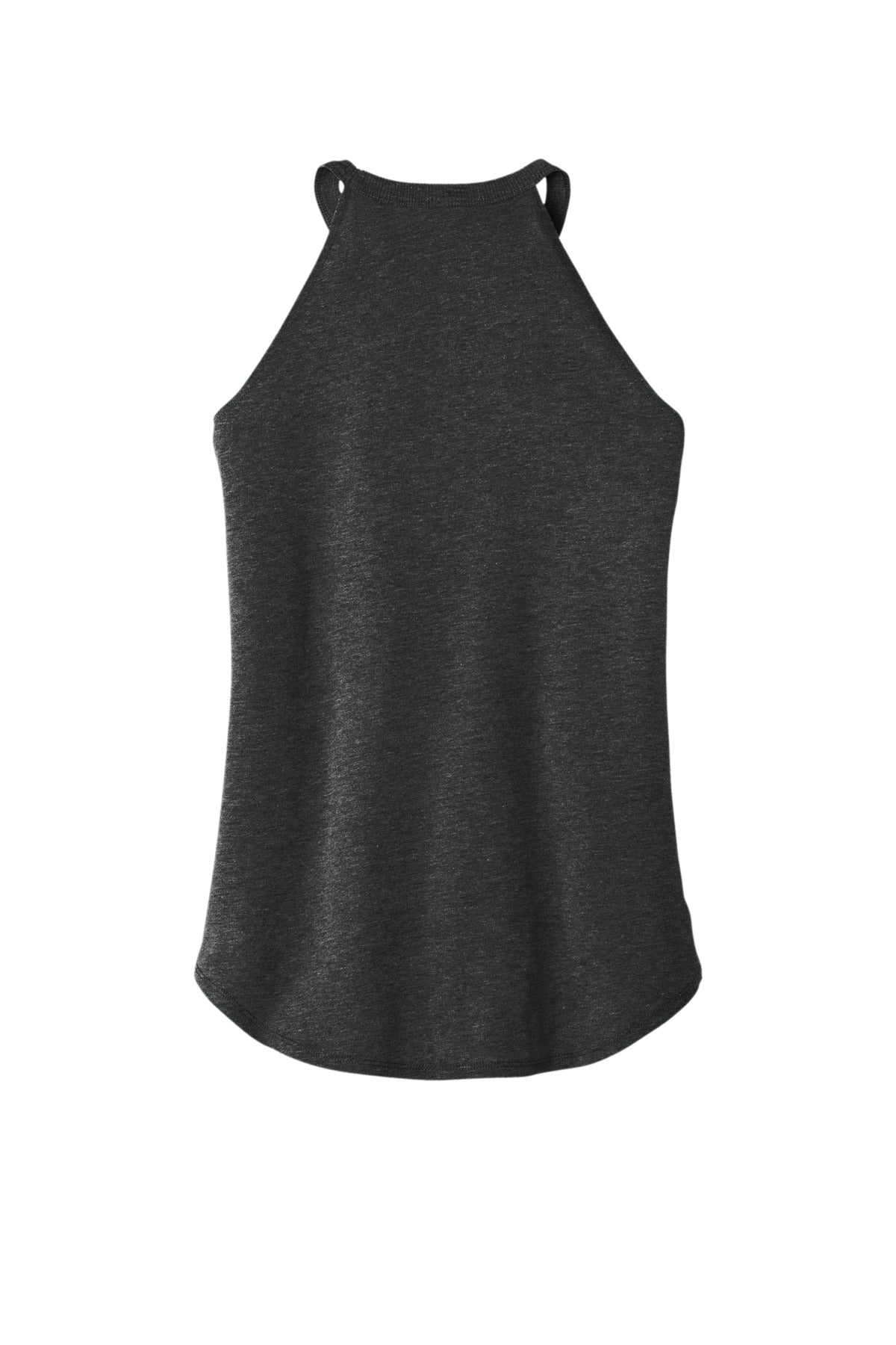 Rear View of Black Frost District Women's Perfect Tri Rocker Tank. DT137L