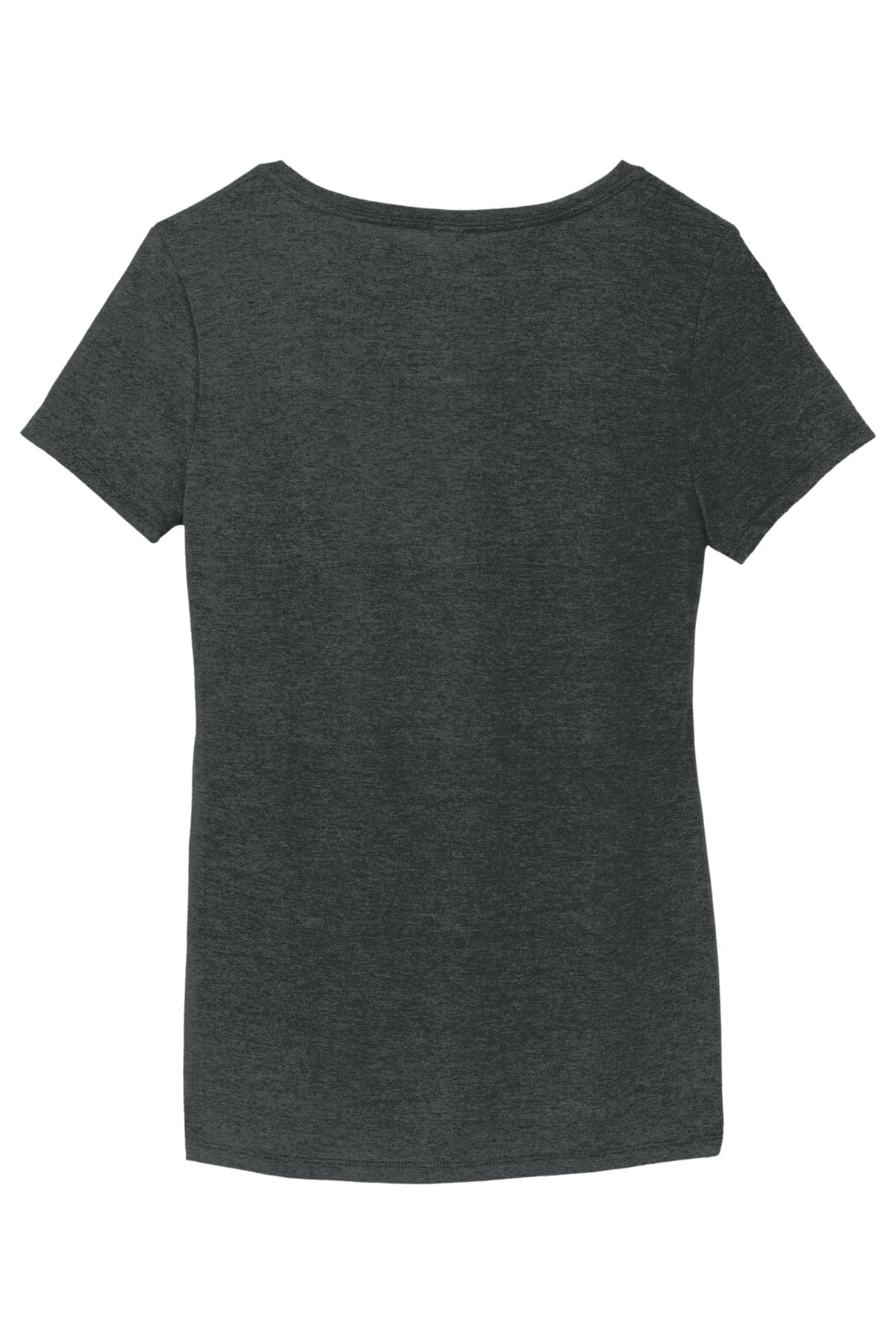 Rear View of Black Frost District Women's Perfect Tri V-Neck Tee. DM1350L