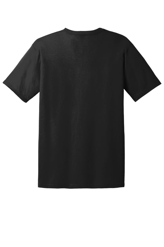 Rear View of Black Gildan 100% Ring Spun Cotton T-Shirt. 980