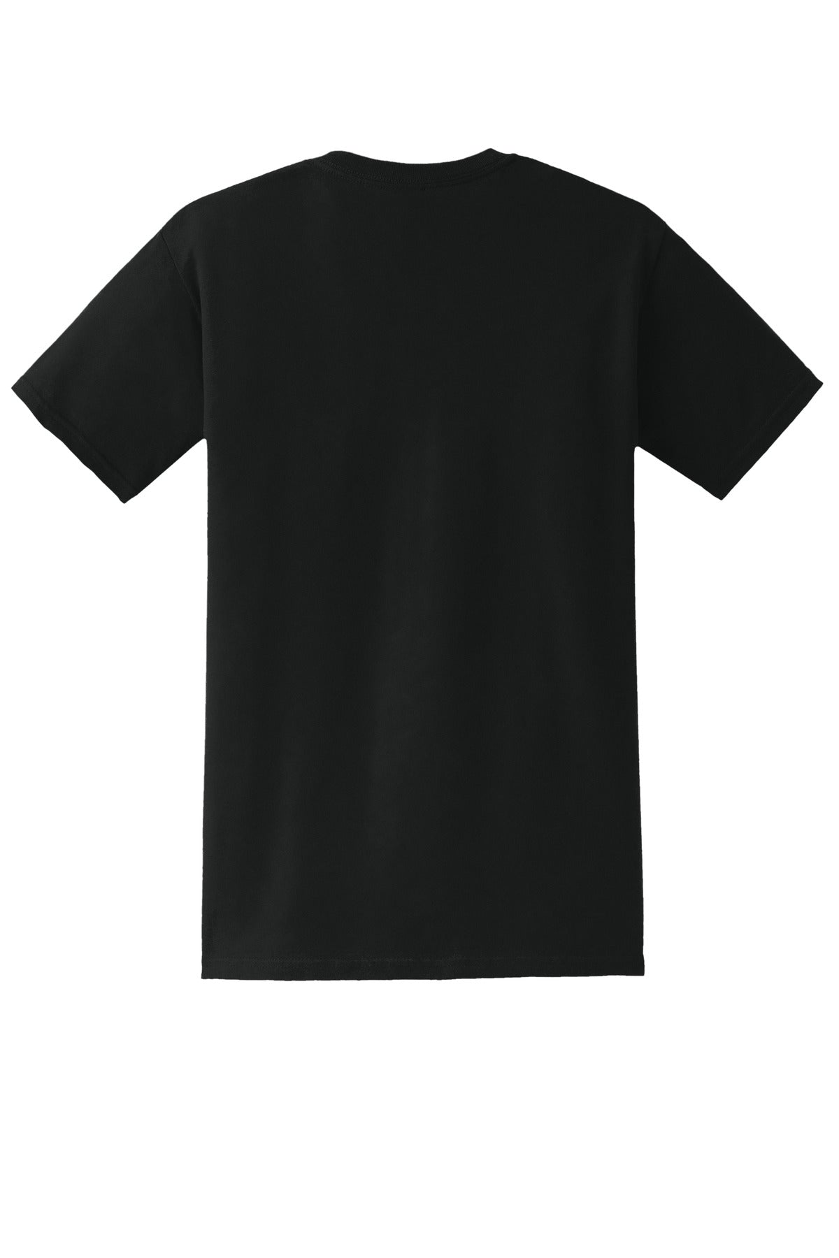 Rear View of Black Gildan - DryBlend 50 Cotton/50 Poly Pocket T-Shirt. 8300