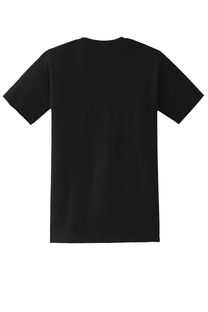 Rear View of Black Gildan - DryBlend 50 Cotton/50 Poly Pocket T-Shirt. 8300