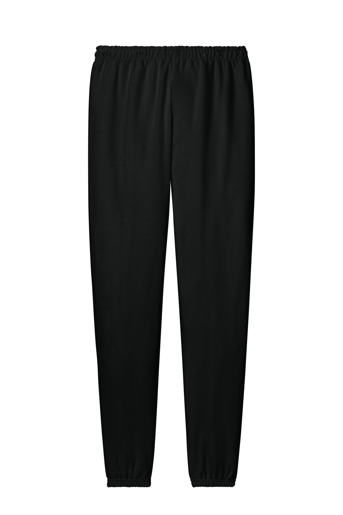 Rear View of Black Gildan Heavy Blend Sweatpant. 18200
