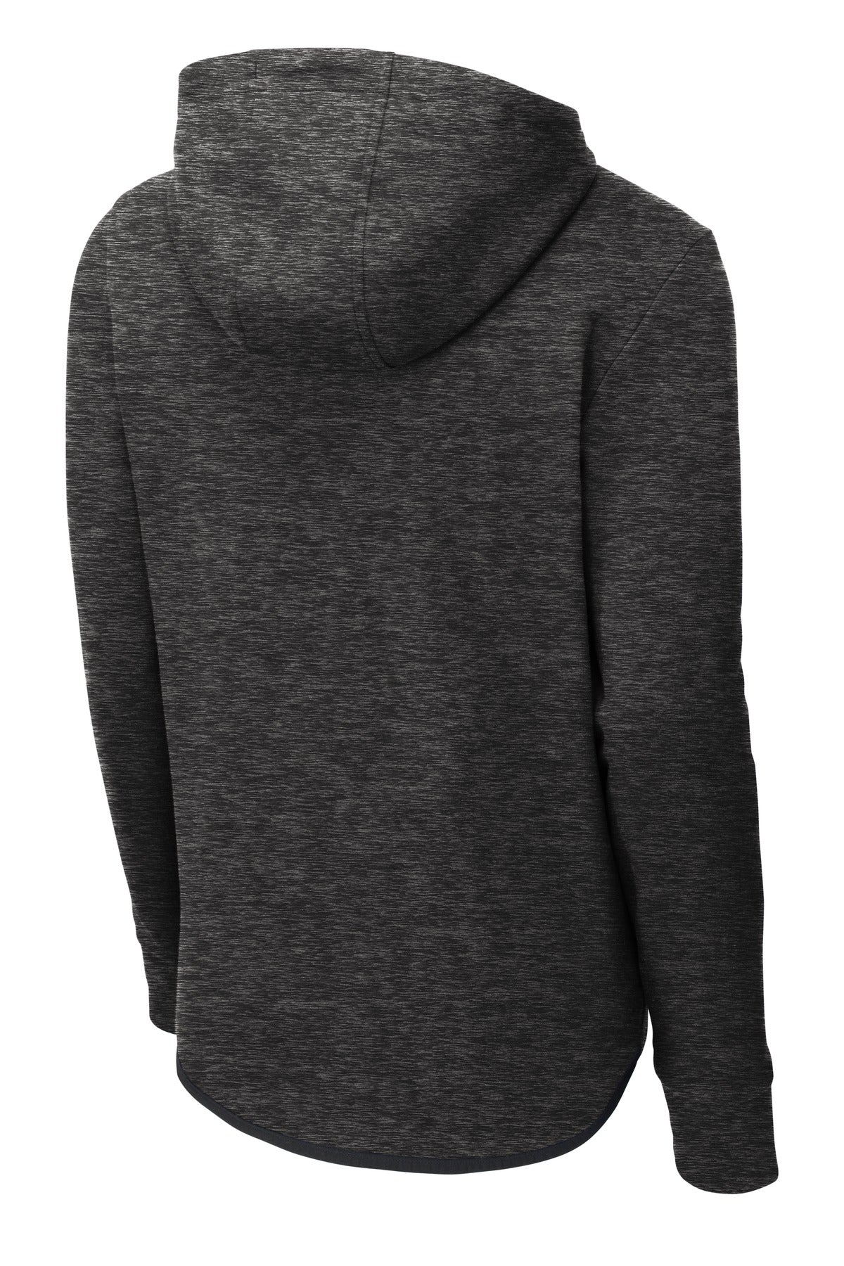 Rear View of Black Hthr Sport-Tek Triumph Hooded Pullover ST280