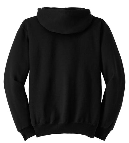 Rear View of Black Jerzees Super Sweats NuBlend - Full-Zip Hooded Sweatshirt. 4999M