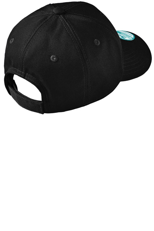 Rear View of Black New Era - Adjustable Structured Cap. NE200