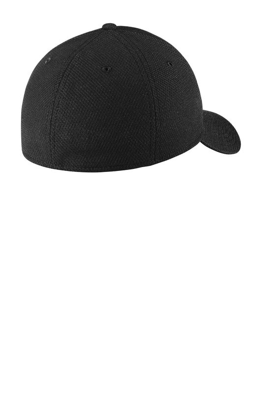 Rear View of Black New Era Diamond Era Stretch Cap. NE1121