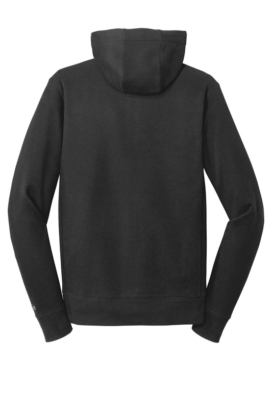 Rear View of Black New Era French Terry Full-Zip Hoodie. NEA502