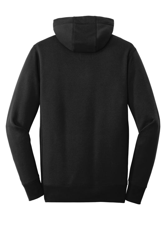 Rear View of Black New Era French Terry Pullover Hoodie. NEA500