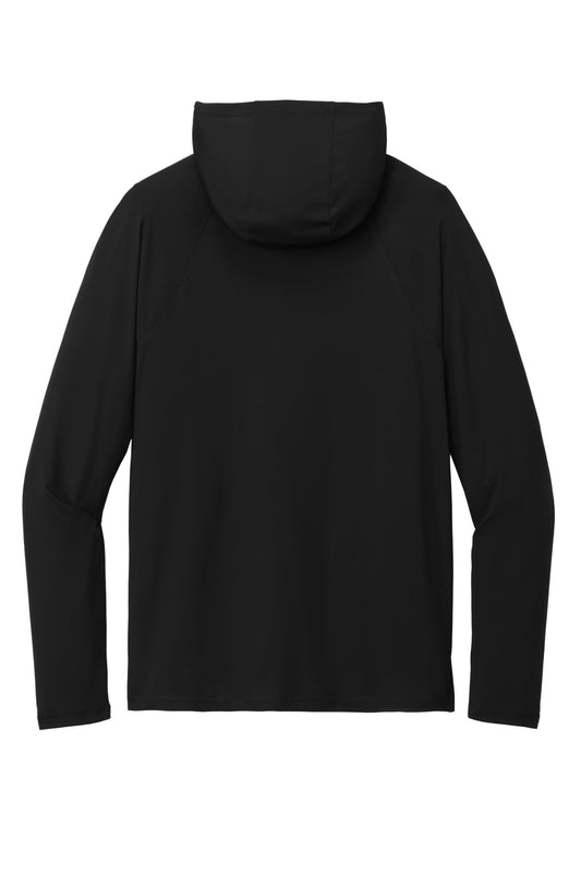 Rear View of Black New Era Power Long Sleeve Hoodie NEA229