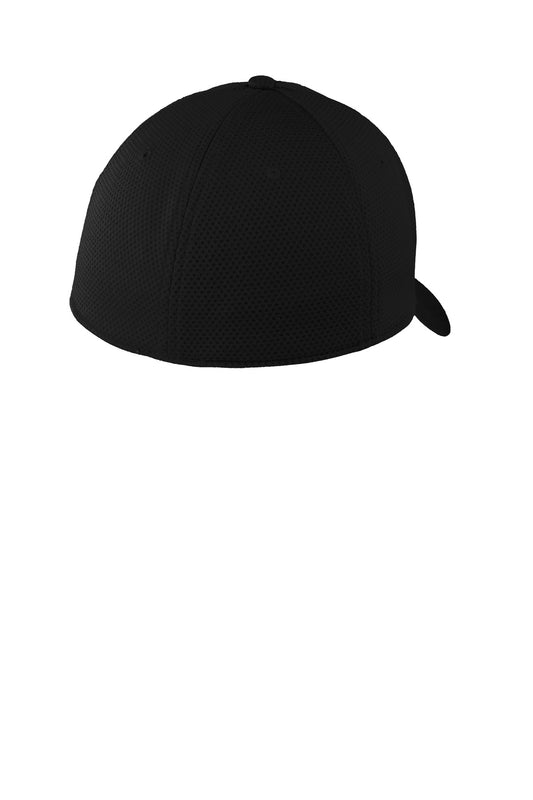 Rear View of Black New Era Tech Mesh Cap. NE1090