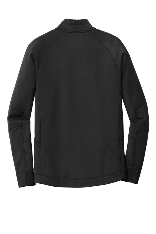 Rear View of Black New Era Venue Fleece 1/4-Zip Pullover. NEA523