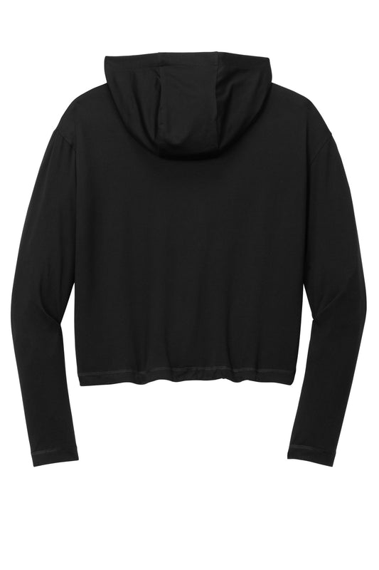 Rear View of Black New Era Women's Power Long Sleeve Hoodie LNEA229