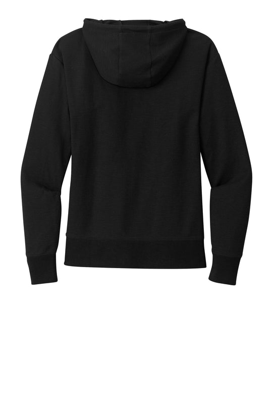 Rear View of Black New Era Women's Thermal Full-Zip Hoodie LNEA141