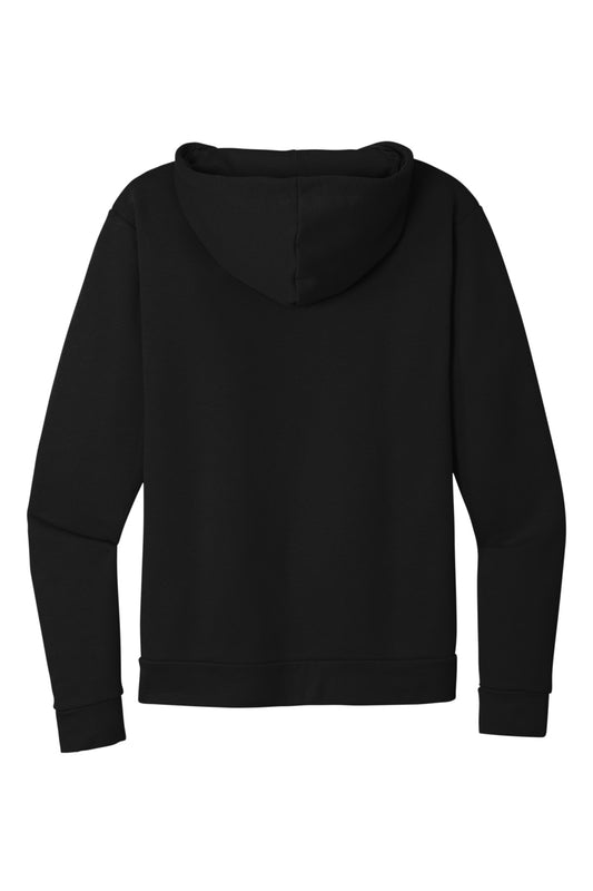 Rear View of Black Next Level Apparel Adult Santa Barbara Zip Hoodie. NL9602