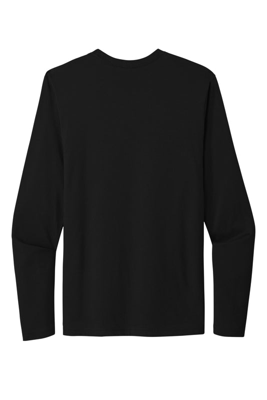 Rear View of Black Next Level Apparel Cotton Long Sleeve Tee. NL3601