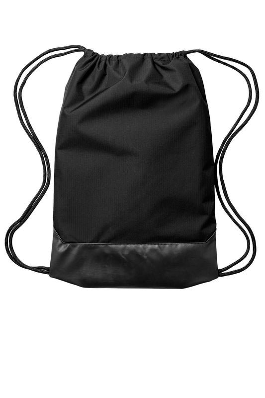 Rear View of Black Nike Brasilia Drawstring Pack NKDM3978