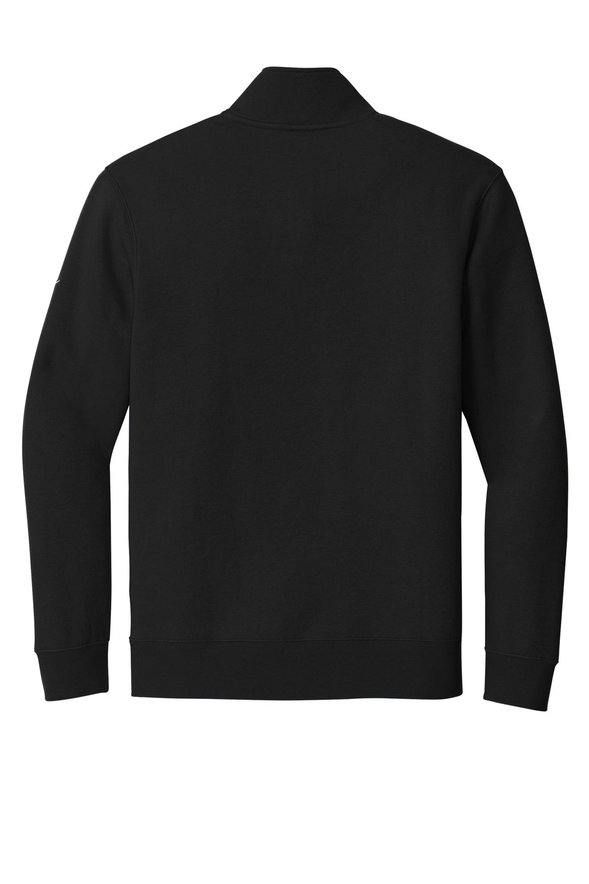 Rear View of Black Nike Club Fleece Sleeve Swoosh 1/2-Zip NKDX6718
