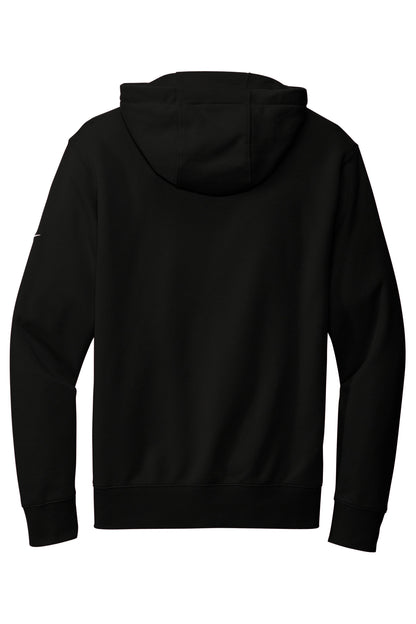 Rear View of Black Nike Club Fleece Sleeve Swoosh Full-Zip Hoodie NKDR1513