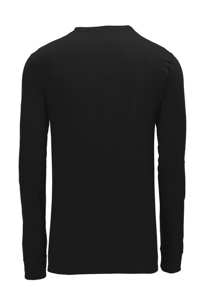 Rear View of Black Nike Dri-FIT Cotton/Poly Long Sleeve Tee. NKBQ5230