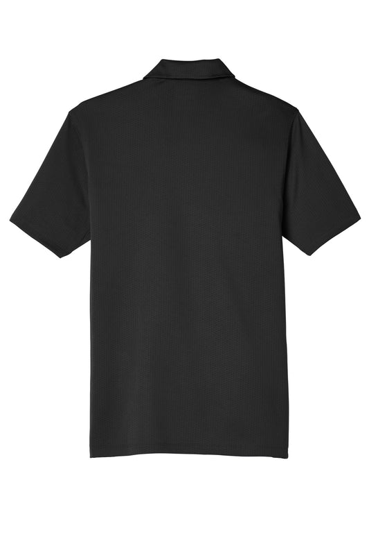 Rear View of Black Nike Dri-FIT Hex Textured Polo. NKAH6266