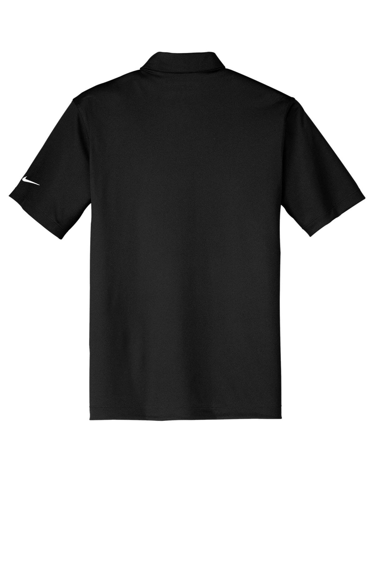 Rear View of Black Nike Dri-FIT Vertical Mesh Polo. 637167