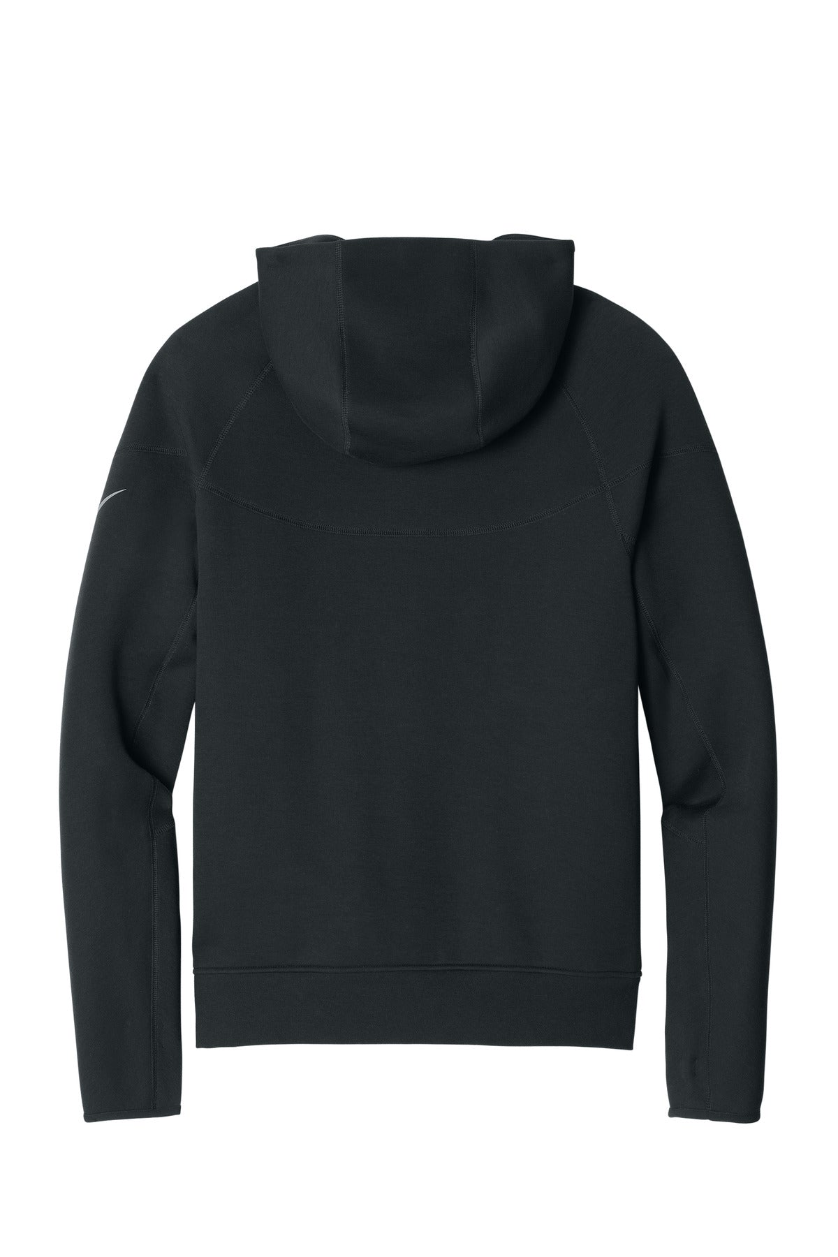 Rear View of Black Nike Tech Fleece Full-Zip Hoodie NKFQ4762