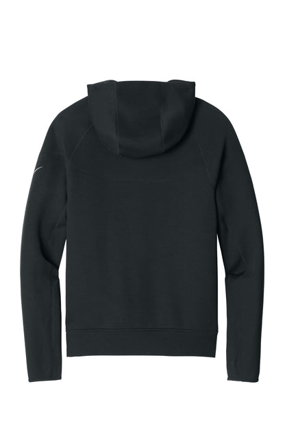 Rear View of Black Nike Tech Fleece Full-Zip Hoodie NKFQ4762
