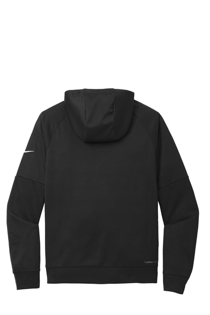 Rear View of Black Nike Therma-FIT Pocket Pullover Fleece Hoodie NKFD9735