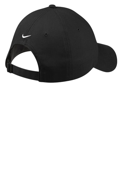 Rear View of Black Nike Unstructured Cotton/Poly Twill Cap NKFB6449