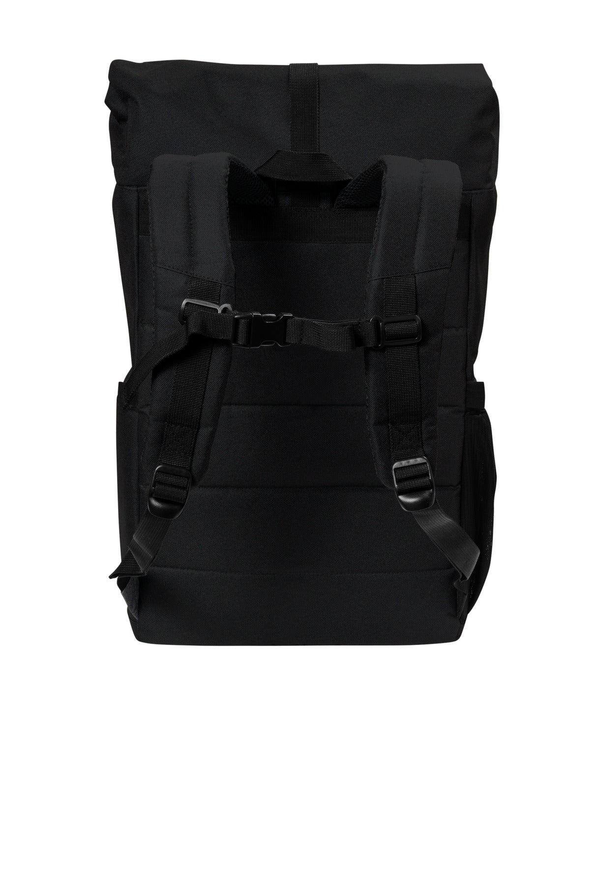 Rear View of Black Port Authority 18-Can Backpack Cooler BG501