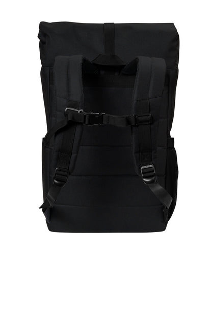 Rear View of Black Port Authority 18-Can Backpack Cooler BG501